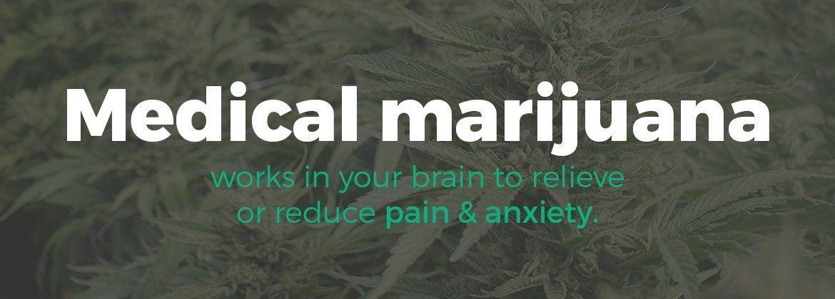 Medical marijuana works in your brain to relive or reduce pain & anxiety.
